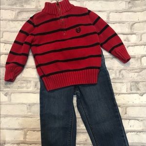 Chaps Ralph Lauren Sweater and Jeans outfit